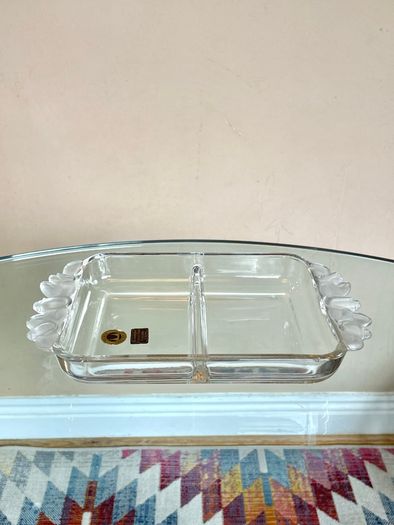 Mid Century Walther Crystal Glass Dish, Vintage West Germany