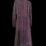 Vintage 70s 80s purple grey stripe secretary midi dress size M Postage included Image 3
