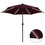 Parasol with LED Lights and Aluminium Pole 300 cm Bordeaux Red Image 5