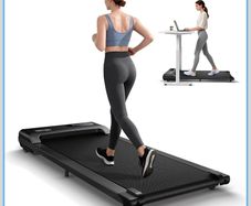Walking Pad Treadmill, 6km/h Under Desk Treadmill for Home, 2.5HP Quiet Portable Electric Running Pad, Office Mini Walking Machine, 300LBS Capacity, Remote & LED Display, No Assembly