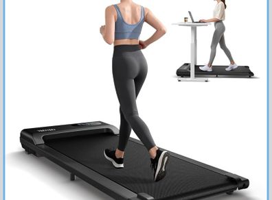 Walking Pad Treadmill, 6km/h Under Desk Treadmill for Home, 2.5HP Quiet Portable Electric Running Pad, Office Mini Walking Machine, 300LBS Capacity, Remote & LED Display, No Assembly
