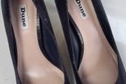 DUNE Navy Round Toe High Heels Sz 41 (Fit 8-8.5UK)