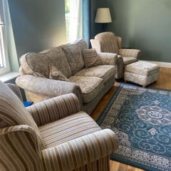 Three Piece Suite (3+1+1) and footstool