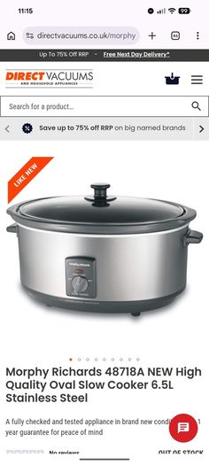 Morphy Richards 6.5L Slow Cooker