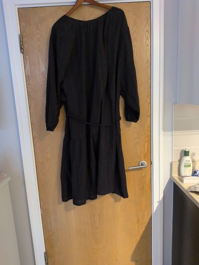 Next Black Dress With Self Tie belt.  S. 16. New -No Tag