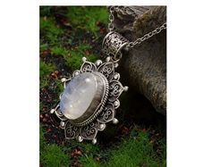 Vintage Style Necklace with a Moon Stone - nice gift