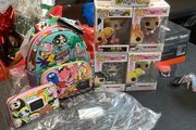 Brand New Lounge Fly Bag and purse And 5 New Funko Pops.