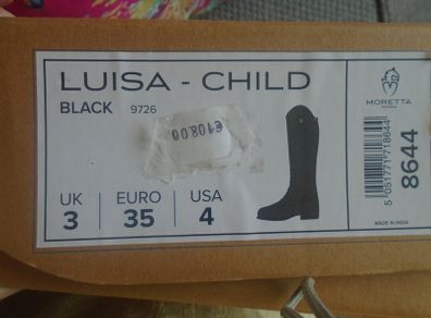 FOR SALE:  Moretta Riding Boots Size 3