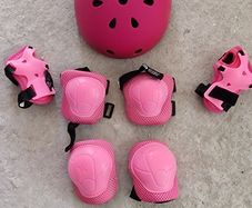 Kids Pink Protective Gear Set - Helmet, Knee, Elbow & Wrist Pads
