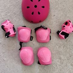 Kids Pink Protective Gear Set - Helmet, Knee, Elbow & Wrist Pads