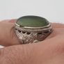 Ancient Handmade Brass With Antique Jade Ring Image 8