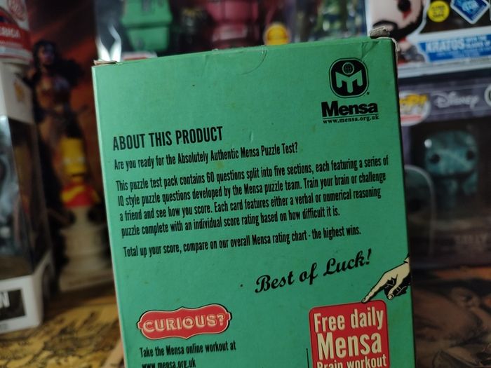 The Absolutely Authentic Mensa Test ! 70th Anniversary Puzzle Tests ! 52 Cards ! 2016 ! Mensa