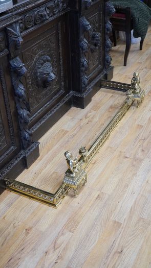 19th Century French Gilt Bronze Fireplace Fender