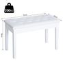 Leather Piano Dressing Stool  White Image 3