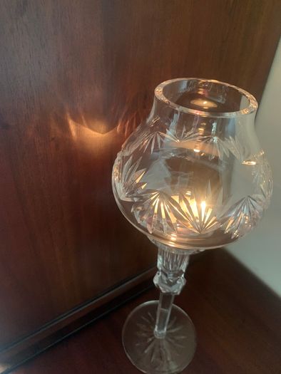 Waterford glass candle holder