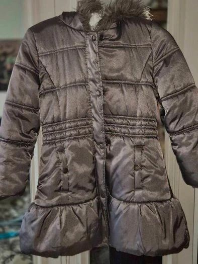 Monsoon Girls Metallic Bronze Tiered Winter Coat, Age 11/12