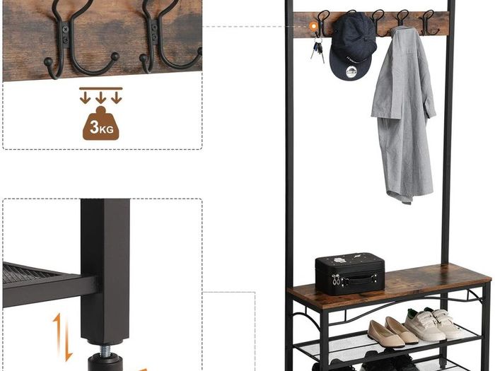 New Industrial Hallway Bedroom Coat Rack - FREE P&P