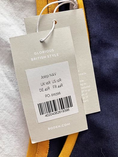 Boden Sabrina Ponte Shift Dress - Navy & Yellow - Size 16R