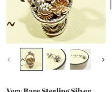 Vintage Very Rare Sterling Silver Links of London Flower Basket Charm