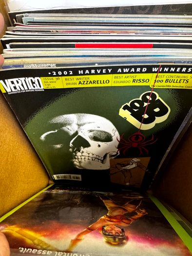 DC, Marvel Long Comic Box w 290 comics for Sale