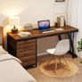 Industrial Computer Desk Work Table with File Storage 150 cm with 3 Drawers with Reversible Shelf Image 4