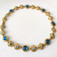 1960s Vintage Art Deco Victorian Revival Choker Gold Necklace