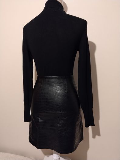 Faux Leather Black Skirt