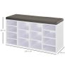 Multi-Storage Shoe Rack w/ 14 Compartments Cushion Moving Shelves Solid Frame Foot Pads Home Office Tidy Organisation Boots Trainers White Image 3