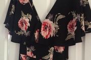 Black Floral Jumpsuit. Size 14