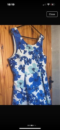 white & blue dress