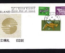 1977 Ireland 10p dog, 12p stag and 17p Large Format Gerl Definitive Dtamp series addressed First Day Cover (FDC) with Cork Steele cancel