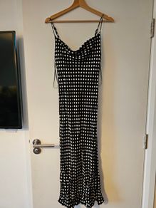 ZARA Silk Polka Dot Dress XS