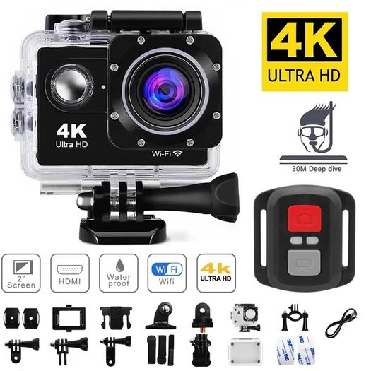 4K Action Camera 1080P/30FPS WiFi 2.0" 170D Underwater Waterproof Helmet Video Recording Camera Sports Cameras Outdoor Mini Cam