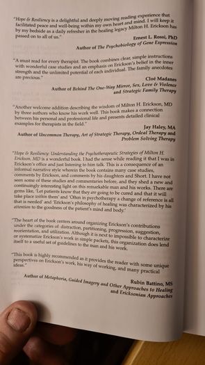 Hope & Resiliency. Understanding The Psychotherapudic Stratagies Of Milton H. Ericsson. Md. Dan Short. Betty  Alice Ericsson. Roxan Ericsson. Hardback With Dustjacket In Very Good Condition.