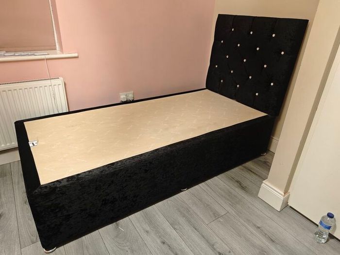 Free single velvet bed frame
