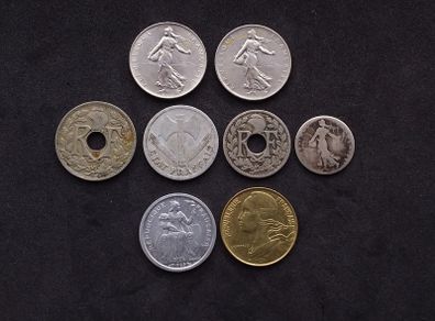 Small Selection of (8) French Coins