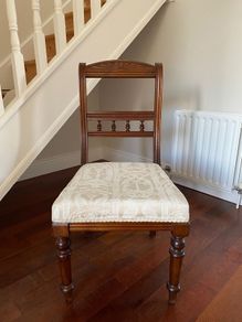 Antique occasional chair in French oak and cream upholstery seat IN EXCELLENT CONDITION