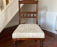 Antique occasional chair in French oak and cream upholstery seat IN EXCELLENT CONDITION