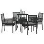 Garden Dining Set 5 pcs Black Poly rattan Image 2