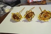 Gold coloured roses