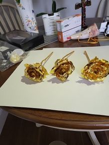 Gold coloured roses