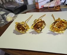 Gold coloured roses