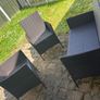 4 Black Rattan Garden Dining Chairs Good Condition Image 3