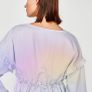 blouse zara size large blue frilled with wrap effect Image 2