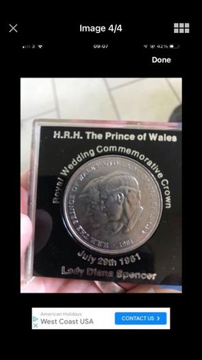 1981 Prince of Wales/ Lady Diana Spencer Coin