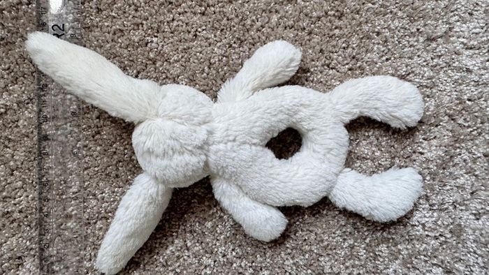 Bashful Bunny Ring Rattle in Cream for newborn, toddler, kids