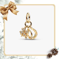 Pandora Lucky Clover, Wishbone & Horseshoe Dangle Gold (585) Charm