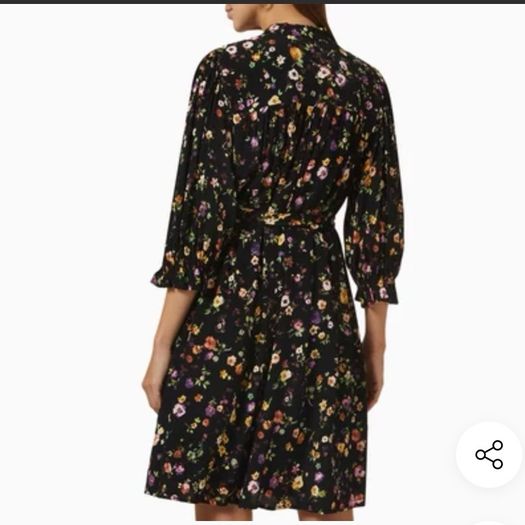 Dress Selected Femme Black Fjyn Floral Print Mini Dress Size 36