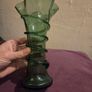 1970's Hand Blown Green Glass Vase Image 7