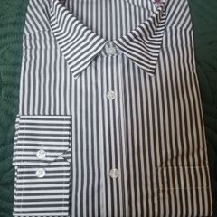 Navy and white striped shirt size 16